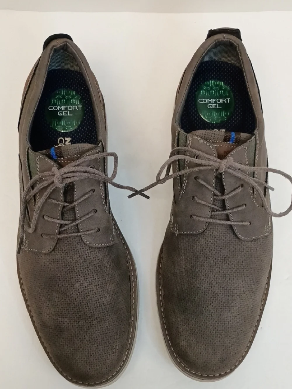Nunn Bush Gray Suede Lace Up Oxford Shoes Comfort Casual Size 12